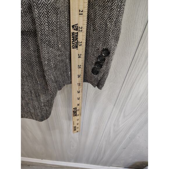 Stafford 100% Silk Men's Sport Coat 46L Salt & Pepper Church Business Preppy - Picture 10 of 11